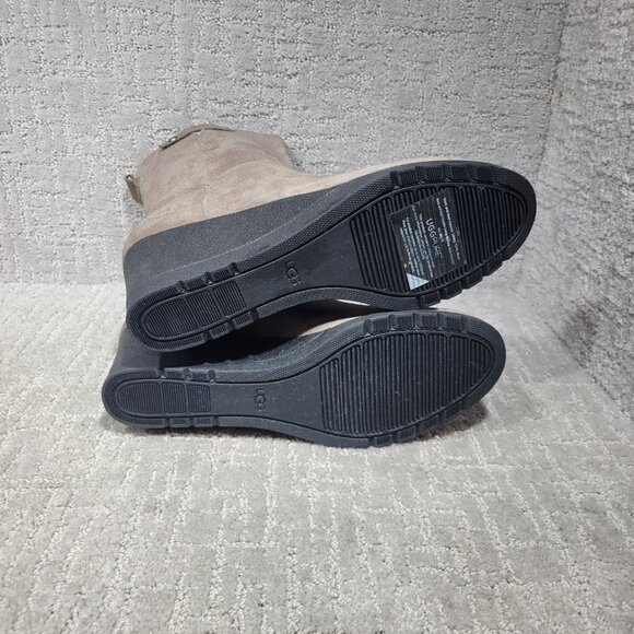 UGG Australia Potrero Women's Size 11 US Gray Suede Waterproof Wedge Boots - Picture 5 of 9